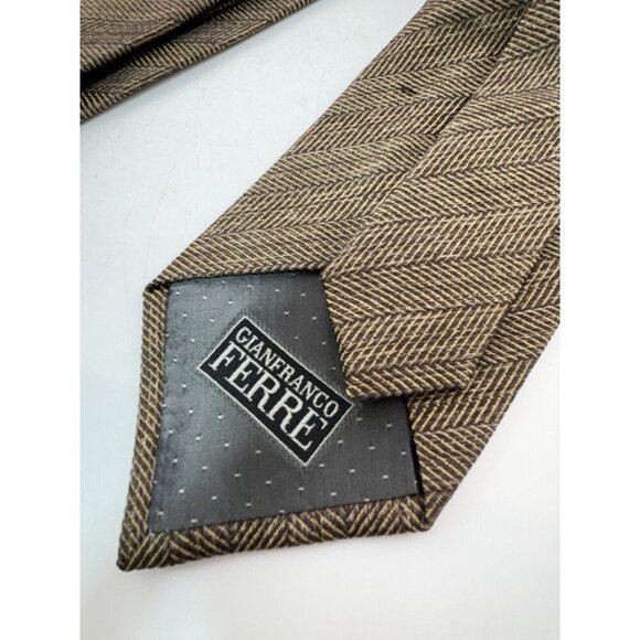 VTG ASSORTED LOT OF 3 - Brown Silk Ties Made in Italy - Abstract Patterns - Picture 10 of 11